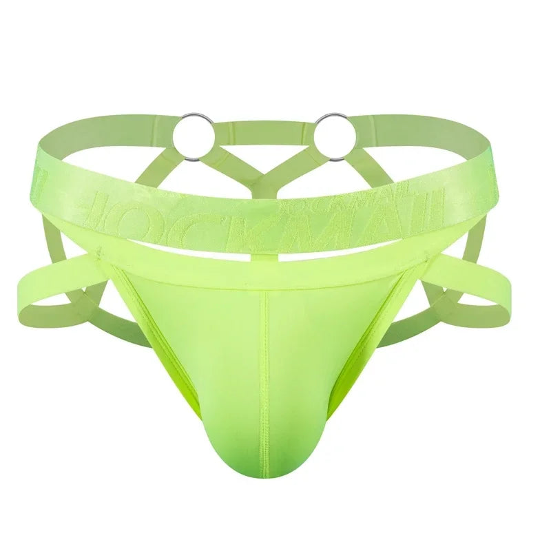 Jockmail Men Sexy G String Thong Erotic Jockstrap Bondage Gay Underwear Penis Pouch Strap  Hollow Lingerie Sissy Panties