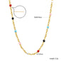 LUXUKISSKIDS Sweet Multicolor Drip-Oil Beads Necklace Women's Bohemia Stylish Clavicle Choker Simple Chain Collier Steel Jewelry