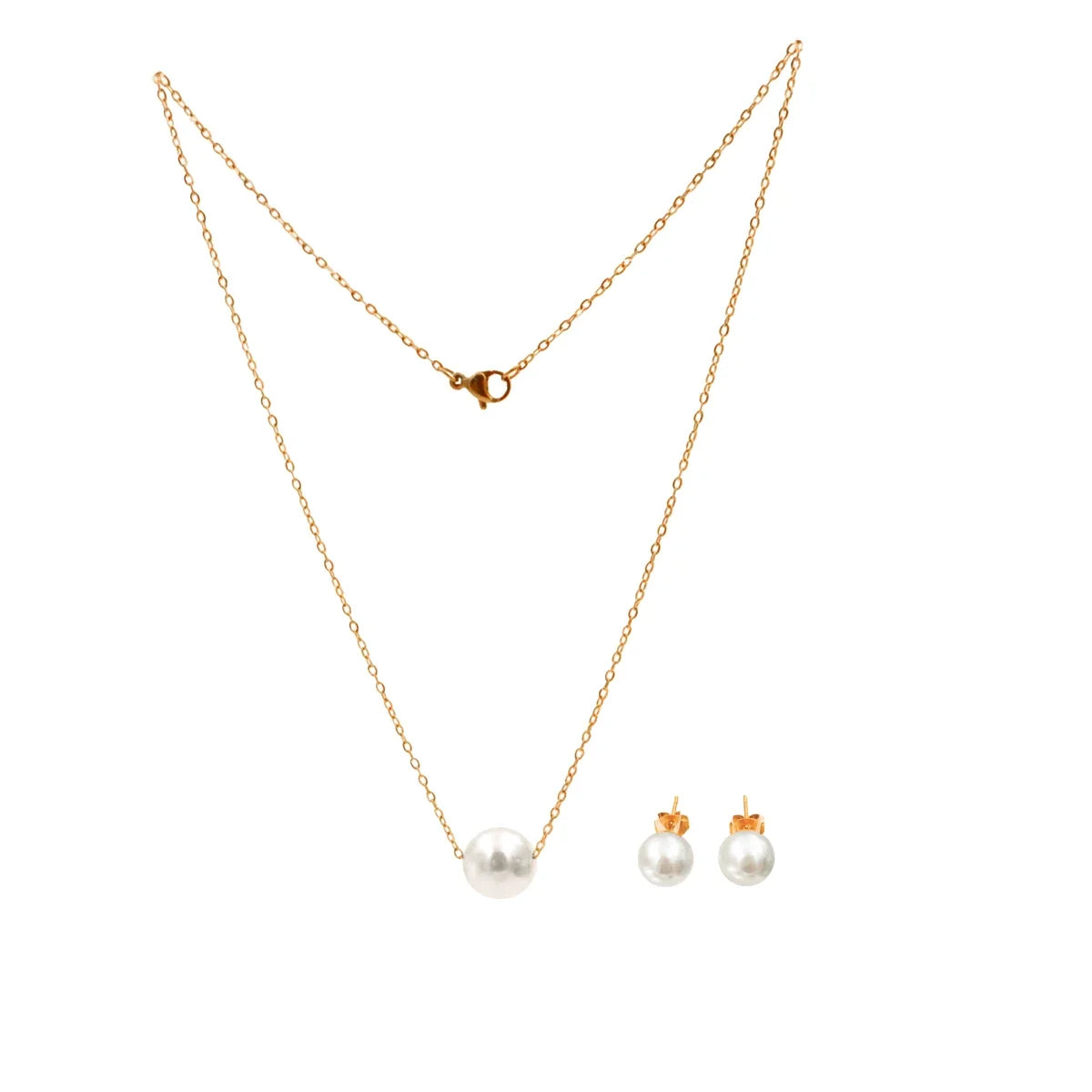 316L Stainless Steel FashionElegant One Pearl Necklace Charms Chain Choker Necklaces & Pendant For Women Jewelry gift
