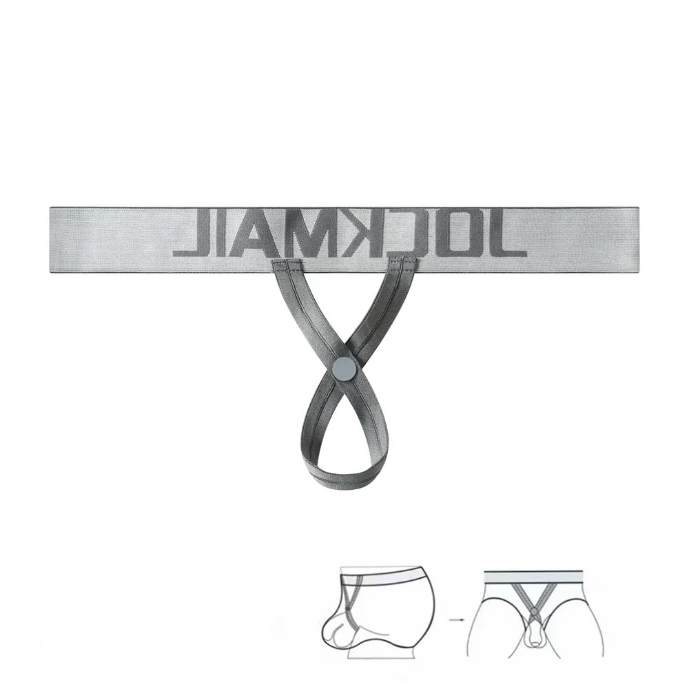 Cockstraps Men Jockstrap Panties Sexy Thongs G String Adjustable Mobile Buttons Ring Penis Cockring Gay Underwear Thong Lingerie