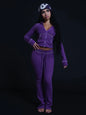 Women’s Hooded Zip Tracksuit Set Flare Pants