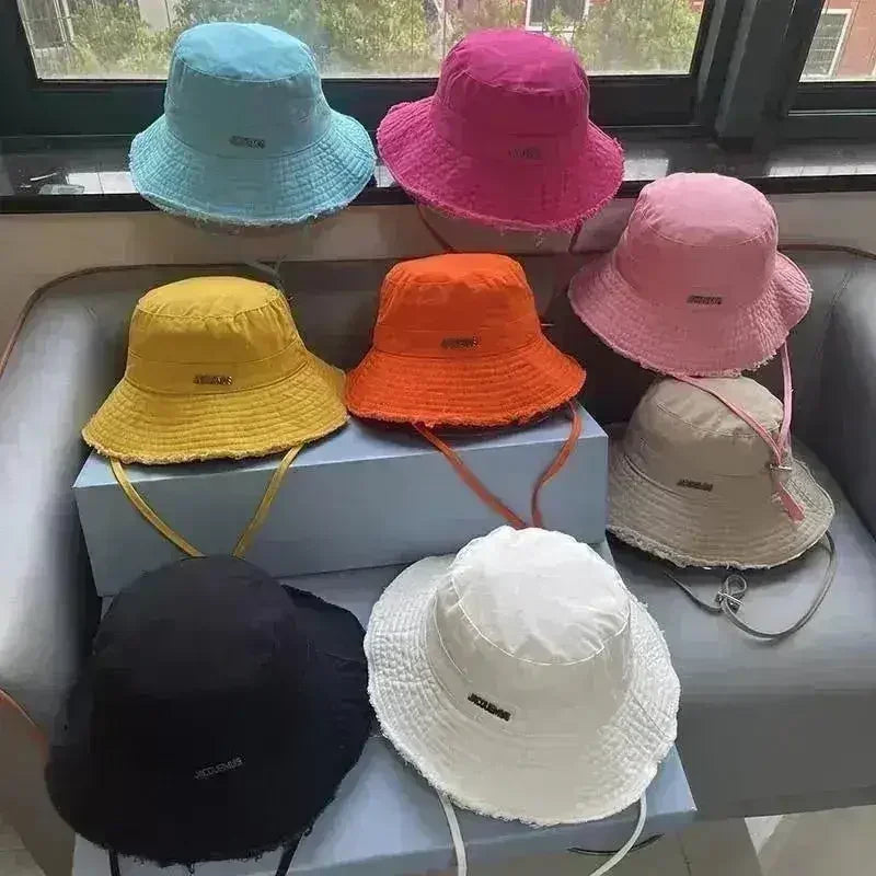 Luxury Bucket Beach Hat - Y2K Wide Brim Sun Hat - Wedding & Party Elegant
