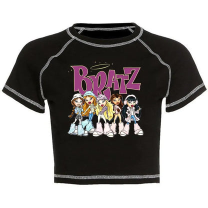 Women's Y2K Gothic Cartoon Print T-Shirt Trendy