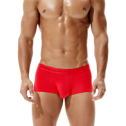 SEOBEAN Men’s Low-Waist Boxers with Contour Pouch – Nylon Spandex Blend