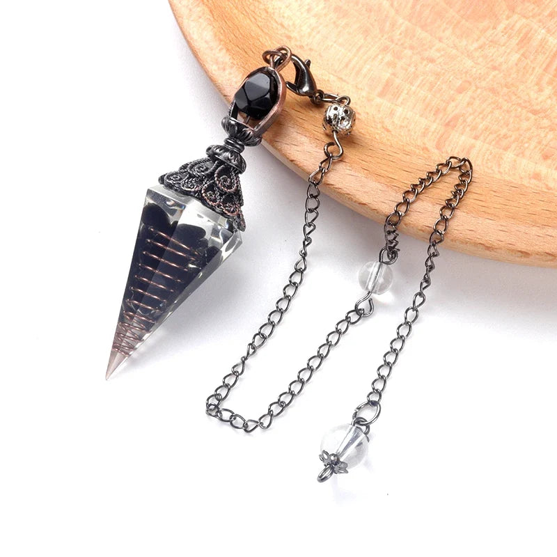 Natural Stone Spirit Pendulum Pendant Latticed Chain