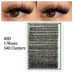 QUEENICE Three Fold Updated New DIY False Eyelash Extension 6 Mixed Styles Fluffy Voluminous Cat eye Spiky lash extensions