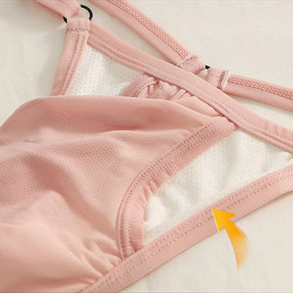 Sexy Men's Underwear Ice Silk Mesh Pouch Thin See-Through Underpants Jockstrap T Pants Elastic Waist Adjustable Thong