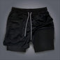 Dragon Ball Goku Anime Gym Shorts Men Double-layer 2-in-1 Sports Pants New Summer Japanese Cartoon Print Beach Pants Streetwear