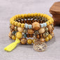 3pcs Boho Bohemian Pink Butterfly Pendant Charm Beads Bracelets Set For Women Stone Wristband Bracelet Bangles Pulseras Feminina