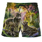Wolf animal fashion men beach sexy bodybuilding shorts quick dry pants harajuku fitness board surf casual gym men homme