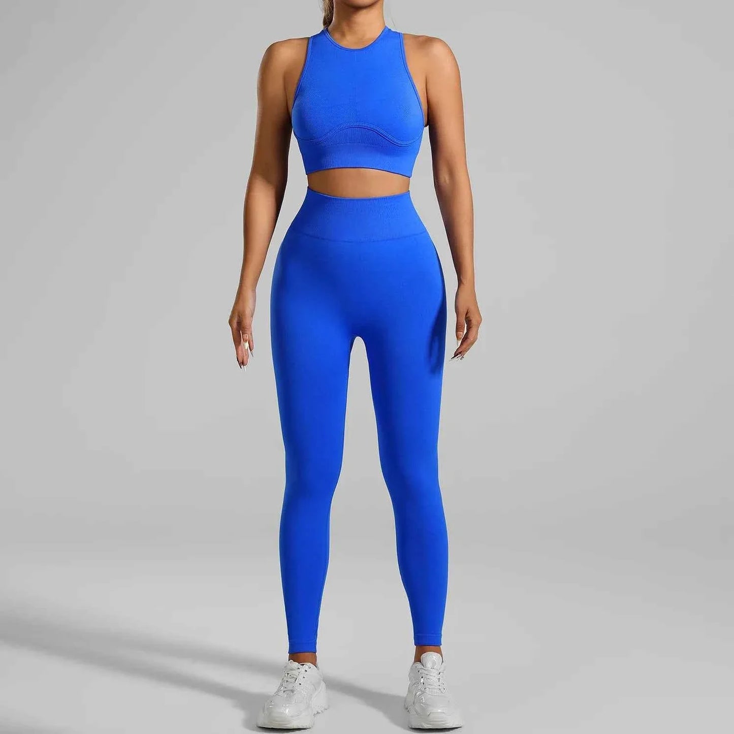 Seamless Ribbed High Waisted Yoga Set