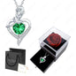 Luxury Red Zircon Heart Necklace With Rose Flower Gift Box For Girlfriend Birthday Valentine Gift  Romantic Accessories