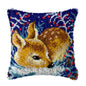 DIY Latch Hook Rug Kits Snowman Santa Claus Hat Embroidery Cushion Pillow Cover