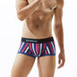 Men's underwear with low waist, slim fit, striped, sexy, fashionable, high elasticity, breathable four corner flat bottom pants