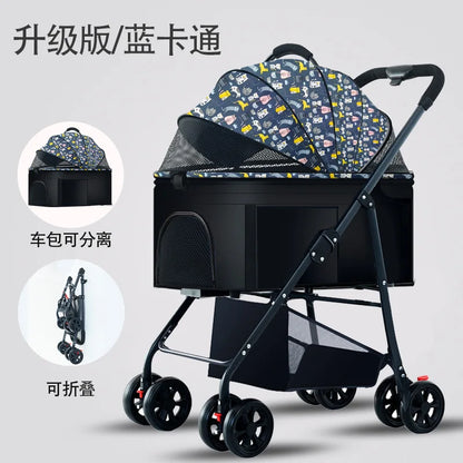 3-in-1 Pet Dog Stroller Dog Wagon with Removable Carrier Cat Stroller for Medium Dogs Up to 55lbs  dog carrier dog backpack
