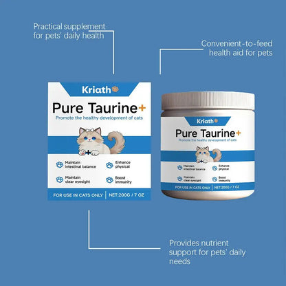 Taurine Powder For Cats Gentle Formula Supports Heart, Vision Overall Health Daily Care Supplement For Comfort And Well-Being