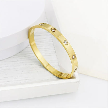 New Design Gold Color Zircon and Cross Nut Nail Bracelet Gold & Bangle