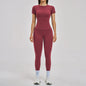 Gym Set 2PCS Yoga Suit Sports Outfit Women Tracksuit Running Workout Clothes Short Sleeves Sport Bra Athletic Wear Yoga Clothing