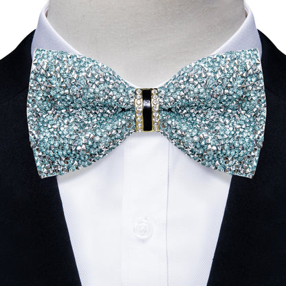 Sparkle Rhinestone Bow Ties for Men Pre-Tied Diamond Sequin Bowtie with Adjustable Length Wedding Party