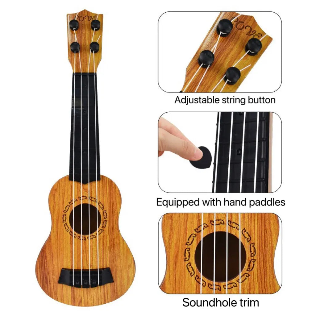 35cm Children Guitar Toy - Elementary Musical Instrument with Paddles, Yukrili Simulation Music Toy