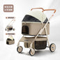 3-in-1 Pet Stroller for Cats & Dogs Detachable Carrier  Storage Basket One-Hand Fold & 4-Wheel Brakes  cat carrier dog carrier