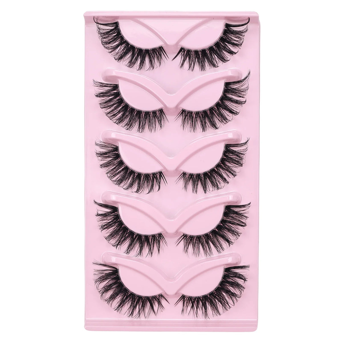 5 Pairs Cat Eye False Eyelashes Eye End Lengthening Long Curling Thick Fluffy All-match Comfortable Fake False Eyelashes