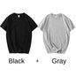 2-Pack Unisex Cotton White Loose Fit T-Shirts