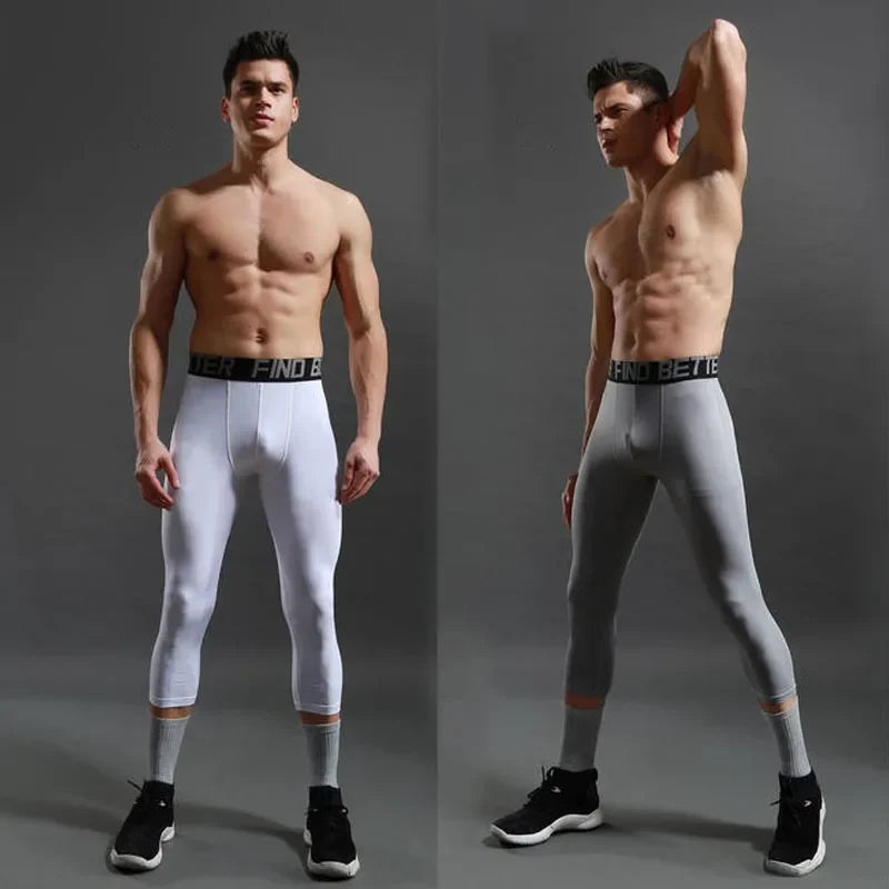 Sports Fitness Pants Men Gym Shorts Workout Tights