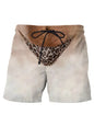 Summer New Men's Board Shorts Swimming Pants Drawstring Funny Shorts Fake Shorts Underwear Printed Micro Elastic Shorts