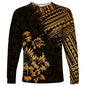 2024 new men's long-sleeved t-shirt 3d printed Polynesian flower print men's autumn tops casual round neck street t-shirt