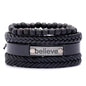 Modyle Multi-layer Gothic Leather Bracelet Set Punk Viantage Wings Charms Handwoven Bracelets for Men Jewelry Gifts