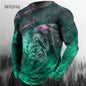 3d Animal Wolf Pattern Print Men's T-shirts Spring Autumn Long Sleeve Street Style Cotton Oversized Tops Loose Casual O-Neck Tee