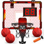 Mini Indoor Basketball Hoop with 7 LED Lights Scoreboard 3 Play Modes Adjustable Volume over Door Foldable for Kids Adults