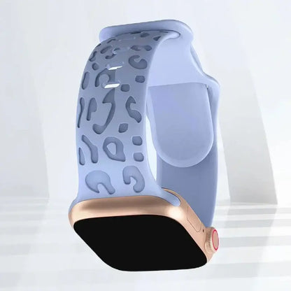 Apple Watch Engraved Silicone Band, Ornamental or Leopard