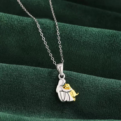 Cute Girl Puppy Pendants Necklaces Fashion Simple Personalized Alloy Women and Dog Necklace Animal Pet Jewelry Accessories Gifts