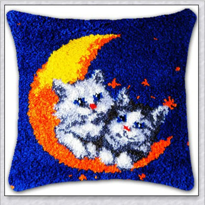 Cats Latch Hook Kits Pillow Cover
