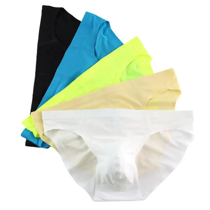 BRAVE PERSON Men's Ultra-thin Seamless Underwear Briefs Ice Silk Cool Sexy Low Waist Men Briefs
