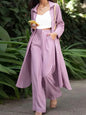 ZANZEA Fashion Autumn Long Sleeve Shirt 2PCS Women Suits Matching Sets Solid Loose Pant Sets Casual Wide Leg Trousers Oversized