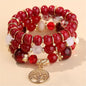 DIEZI Ethnic Bohemian Multicolor Crystal Beads Strand Bracelets Women Men Heart Tree Of Life Charm Bracelet Pulseira Feminina