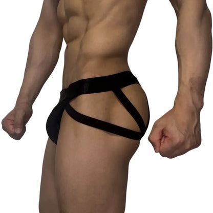 Jockmail Men Sexy G String Thong Erotic Jockstrap Bondage Gay Underwear Penis Pouch Strap  Hollow Lingerie Sissy Panties