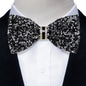 Sparkle Rhinestone Bow Ties for Men Pre-Tied Diamond Sequin Bowtie with Adjustable Length Wedding Party