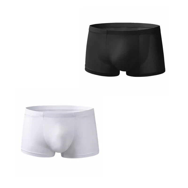2PCS/Lot Man Underpants Boxershorts Ice Silk Cool Men Boxer Trunk Underwear Men’s Panties Pajama Shorts Loungewear Arrow Pants