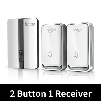 VeryHome Wireless Doorbell Waterproof Self-powered Button Smart Door Bell Sets Home Welcome Outdoor House Chimes  Receiver