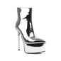 Sexy Patent Leather Shiny Gold Red Pole-dancing Stripper Super Thin High Heels Shoes Trendy Platform Ankle Stiletto Women Boots