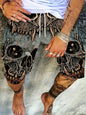 New Fashion 3D Printing Skull Print Men's Summer Cool Beach Loose Shorts Casual Polyester Fiber Plus Size Shorts S-5XL