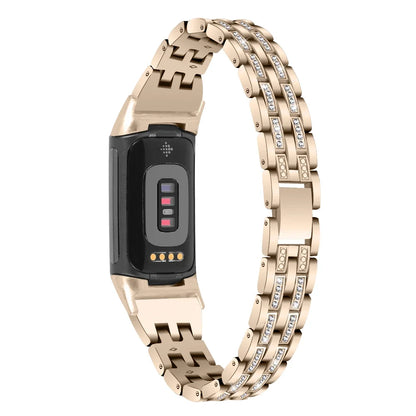 Fitbit Charge 6, 5, 4, 3 & 2 Rhinestone Bracelet Band, 3 Rows