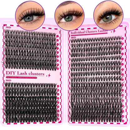 700PCS-30D/40D/50D 80D DIY Eyelash Extension Kit Mixed Length 9-16mm, D-Curl Eyelashes for DIY and Various Festive Celebrations