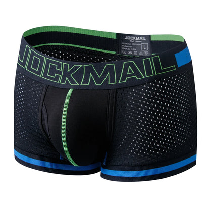 JOCKMAIL 5pcs Man Underpants Boxershorts Mesh Nylon Men Boxers Male Breathable Underwear Men’s Panties Soft Boxer