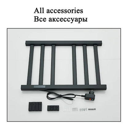 Black/White Electric Towel Rack With Digital Display Touch Temperature&Time Control Smart Heated Towel Rail Towel Warmer