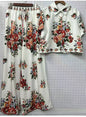 Summer New Fashion Women's Print Suit Lapel Short Sleeve Short Waist